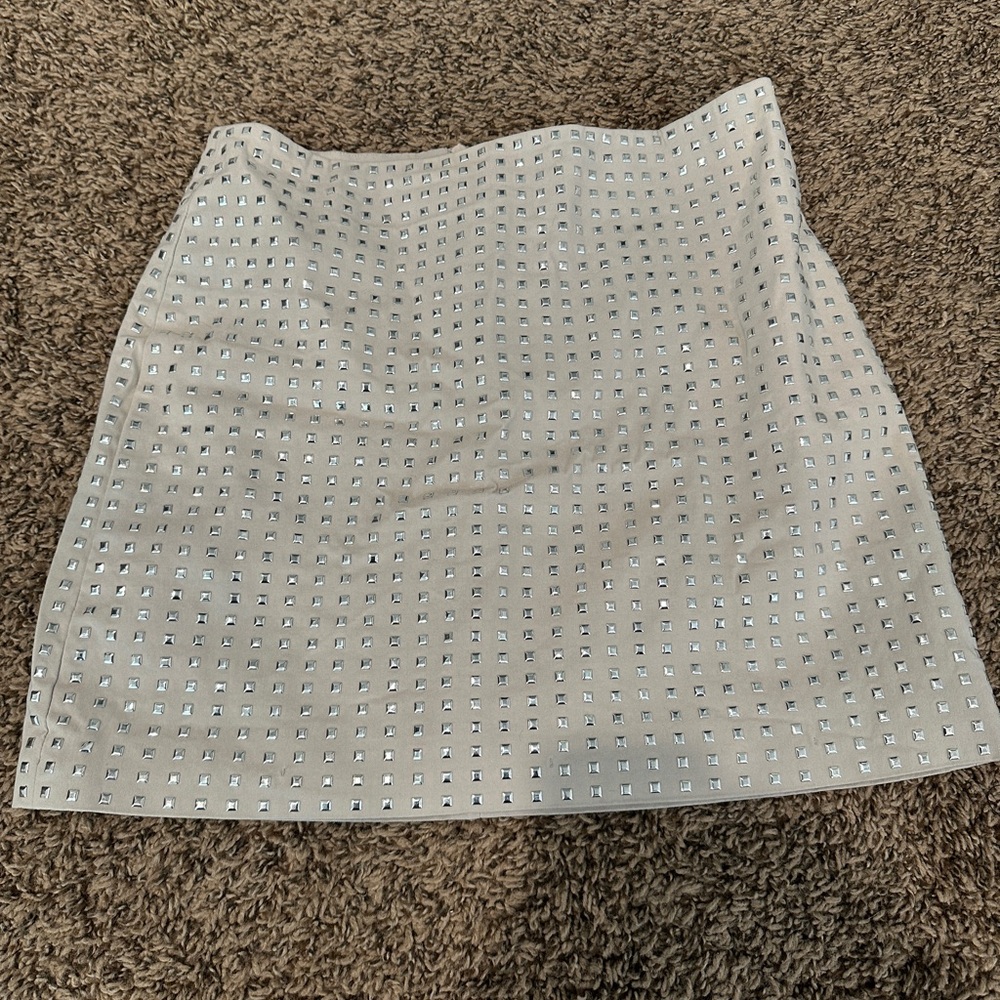 Elegant Silver Studded Skirt